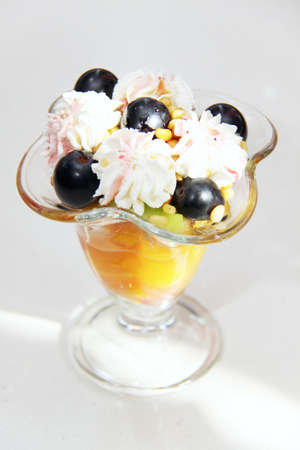 ice cream with fruitsの写真素材