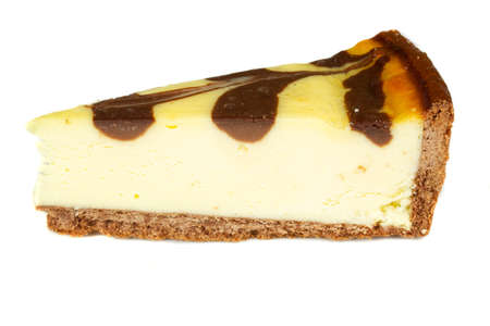 Gourmet slice of cheesecake on the white backgroundの写真素材