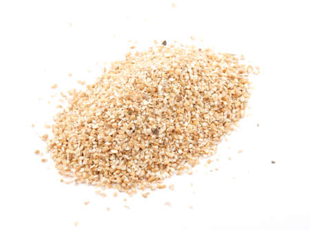 Grain of the wheat on a white backgroundの写真素材