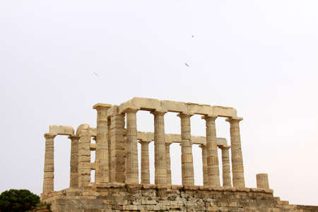 The Temple of Poseidon at Sounion Greeceの写真素材