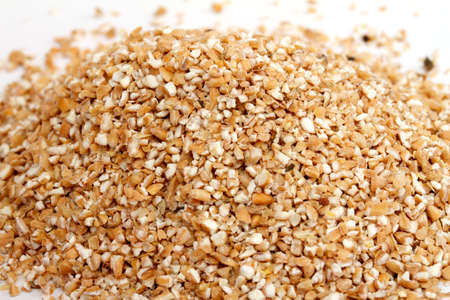 Pile of Pearl Barley isolated on whiteの写真素材