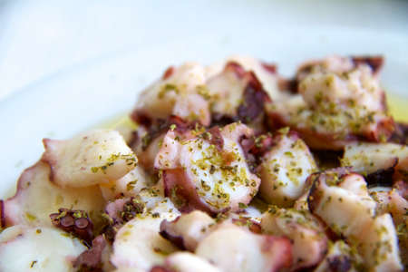 photo of delicious octopus salad appetizerの写真素材