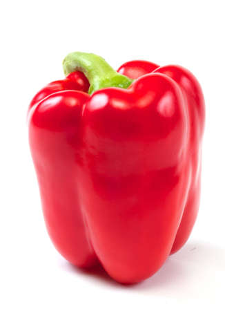 Red sweet pepper on a white backgroundの写真素材