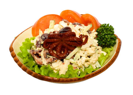 Delicious cooked octopusの写真素材