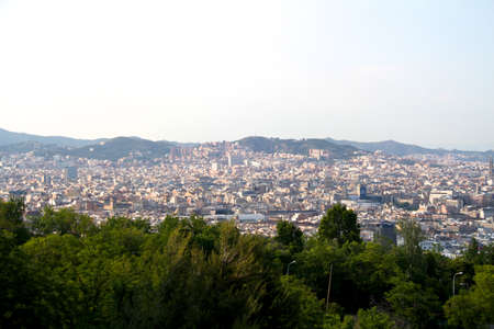 BARCELONA -  May 27: Aerial view of the Sagrada Familia, Antoni Gaudi's unfinished masterpiece. It is one of Barcelona's most popular tourist attractions. May 27, 2011 in Barcelona, Spain.のeditorial素材