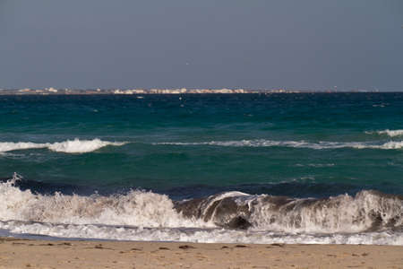 Sea waves on the Mediterranean sea