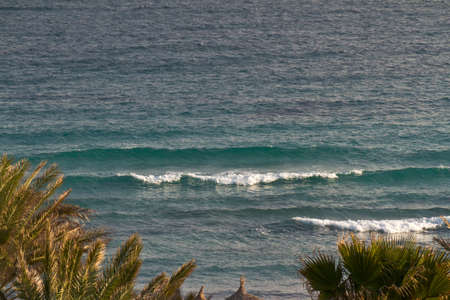 Sea waves on the Mediterranean seaの写真素材