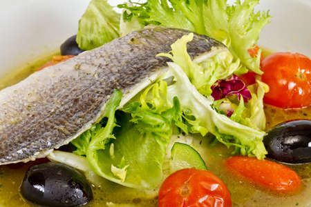 Fish soup with dorado and vegetables