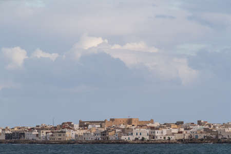 Scene at mediterranean beach resort in Tunisia 