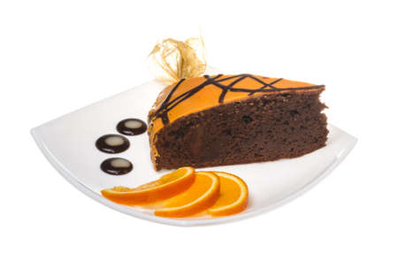Slice of chocolate cakeの写真素材