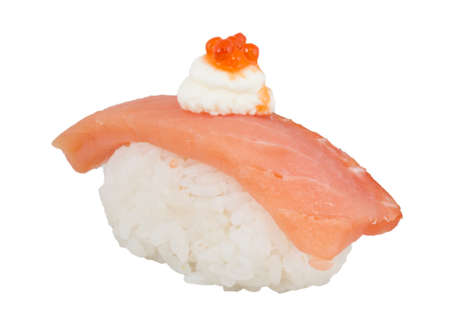 salmon sushi with white backgroundの写真素材
