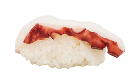 Japanese sushi with meat octopus on a white backgroundの写真素材