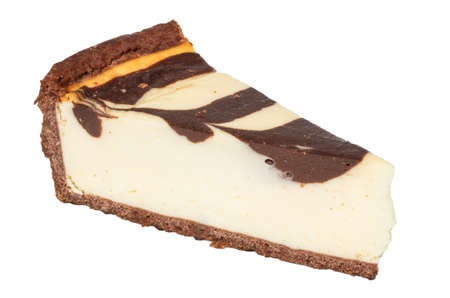 cheesecake with chocolate sauceの写真素材