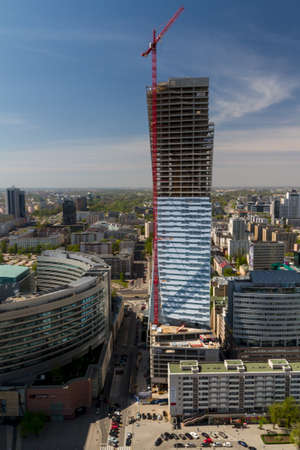 Warsaw skyline with warsaw towersのeditorial素材