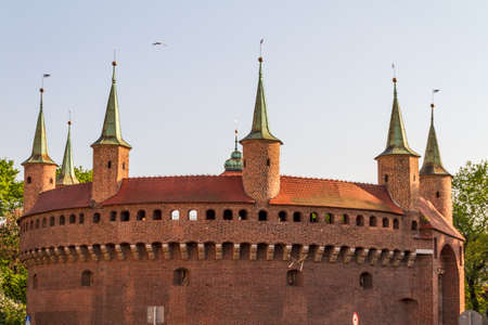 A gate to Krakow - the best preserved barbican in Europe, Polandのeditorial素材
