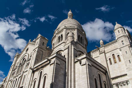 The external architecture of Sacre Coeur, Montmartre, Paris, Franceの写真素材