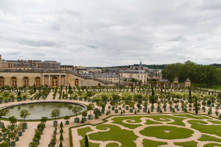 Famous palace Versailles near Paris, France with beautiful gardensのeditorial素材