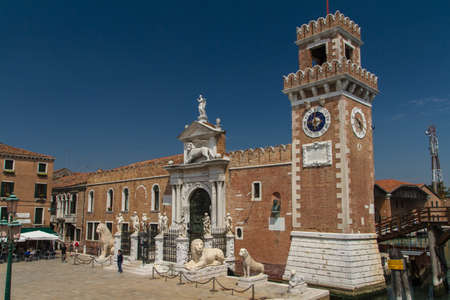 Arsenal and Naval Museum entrance view (Venice, Italy). Was founded in the 12th century.のeditorial素材