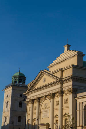 Warsaw, Poland. Saint Anne neoclassical church in Old Town quarterの写真素材