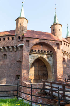 A gate to Krakow - the best preserved barbican in Europe, Polandのeditorial素材