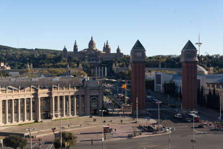 Venetian towers in Barcelona (Spain)のeditorial素材