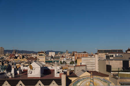 Buildings' facades of great architectural interest in the city of Barcelona - Spainの写真素材