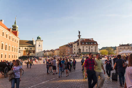 Castle Square in Warsaw, Polandのeditorial素材