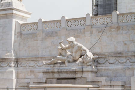 Equestrian monument to Victor Emmanuel II near Vittoriano at day in Rome, Italyのeditorial素材