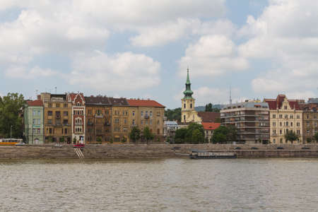 typical buildings 19th-century in Buda Castle district of Budapestのeditorial素材