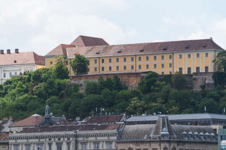 typical buildings 19th-century in Buda Castle district of Budapestのeditorial素材