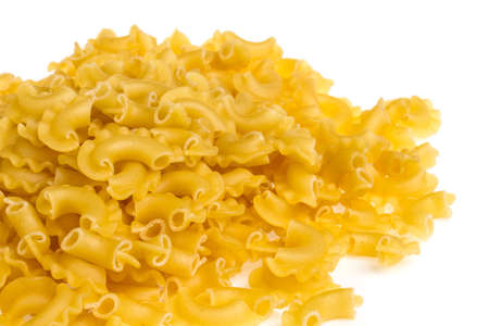 italian pasta (macaroni) isolated on white backgroundの写真素材