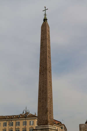 Monument at Piazza del Popolo, Rome, Italy.の写真素材