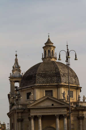 Piazza del Popolo in Romeの写真素材