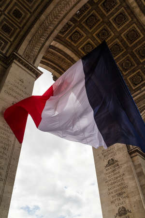 View on arch of triumph Carousel and Tuileries garden, Paris, Franceの写真素材
