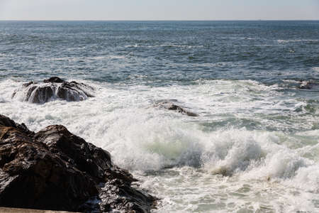 waves crashing over Portuguese Coast