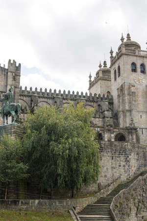 Panoramic view of the Porto Cathedral (Se Porto) - Portugalの写真素材