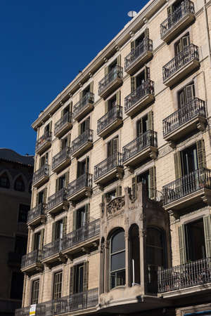 Buildings' facades of great architectural interest in the city of Barcelona - Spainのeditorial素材