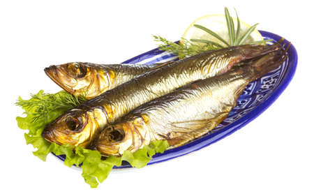 Smoked sprat - appetizing snackの写真素材