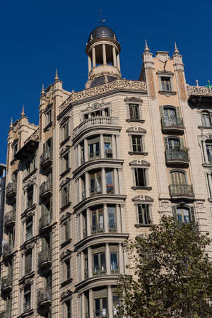 Buildings' facades of great architectural interest in the city of Barcelona - Spainのeditorial素材