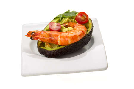 Shrimps and Avocadoの写真素材