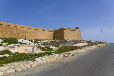 Old Fortess ruin in Mahdia Tunisのeditorial素材