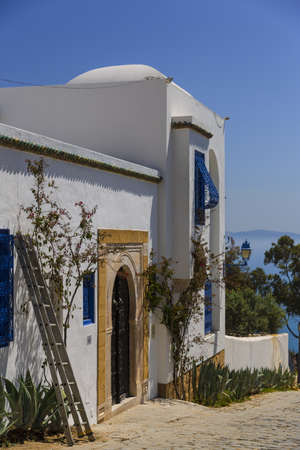 Old arabic town in Tunisia - Sidi Bu Saidの写真素材