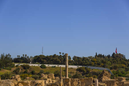 Old Carthage ruins in Tunisiaの写真素材
