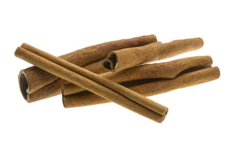 Cinnamon macro shoot isolated white backgroundの写真素材