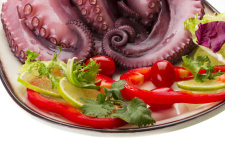 Large boiled octopusの写真素材