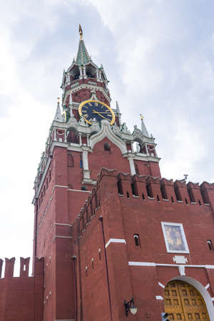 Spasskaya tower on Red Square Moscow Kremlin