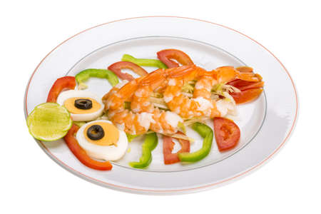 Shrimp cocktail Thai-style isolatedの写真素材