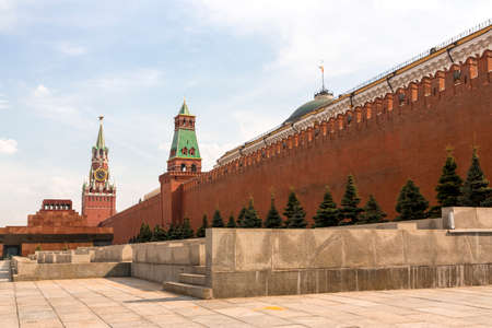 Spasskaya tower on Red Square Moscow Kremlinのeditorial素材