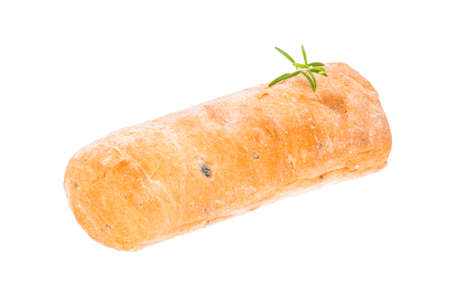 Ciabatta with olives and rosemaryの写真素材