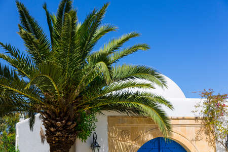 Old arabic town in Tunisia - Sidi Bu Saidの写真素材